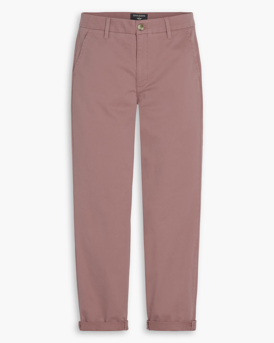 View of model wearing Old Rose Weekend Chino Pants, Slim Fit.