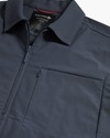 View of model wearing Ombre Blue Go Overshirt, Regular Fit with Airweave.