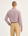 Back view of model wearing Pale Mauve Men's Slim Fit Casual Shirt.