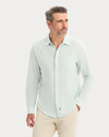 Front view of model wearing Pastel Blue Ultimate Shirt, Regular Fit.