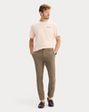 View of model wearing Peach Blush Graphic Tee, Regular Fit.