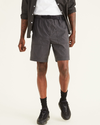 View of model wearing Pirate Black Men's Relaxed Fit Rec Hike Short.