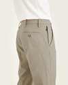 View of model wearing Safari Beige Workday Khaki Pants, Slim Fit.