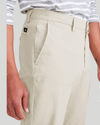 View of model wearing Sahara Khaki Crafted Khaki Pants, Slim Fit.