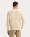 View of model wearing Sahara Khaki Crewneck Sweater, Regular Fit.