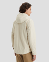 Back view of model wearing Sahara Khaki Men's Sail Recycled Nylon Jacket.