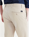 View of model wearing Sahara Khaki Men's Slim Fit Supreme Flex Alpha Khaki Pants.