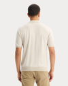 Back view of model wearing Sahara Khaki Sweater Polo, Regular Fit.