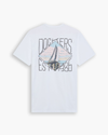 View of model wearing Sailboat Chromatic Graphic Tee, Slim Fit.