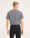 Back view of model wearing Sharkskin Go Tee, Slim Fit.