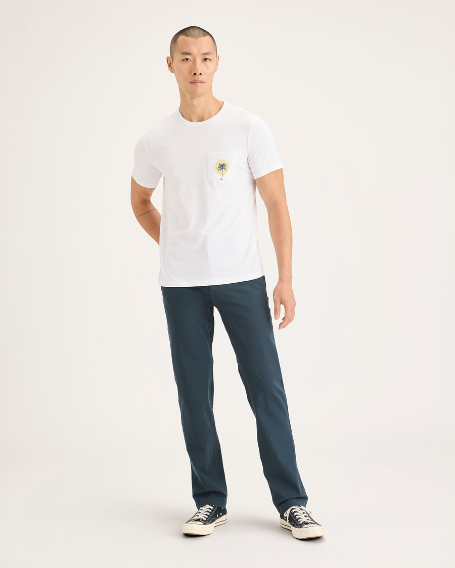 Front view of model wearing Stratified Sea Alpha Chino Pants, Slim Fit.