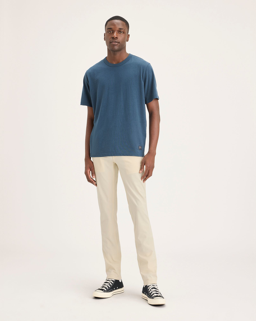 Front view of model wearing Summer Earth Alpha Chino Pants, Skinny Fit.