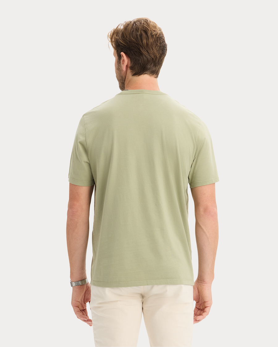 View of model wearing Tea Graphic Tee, Regular Fit.