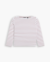View of model wearing Toadstool Boatneck Tee, Regular Fit.