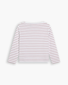 View of model wearing Toadstool Boatneck Tee, Regular Fit.