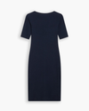 View of model wearing Total Eclipse Rib Dress with Lofi Knit, Slim Fit.