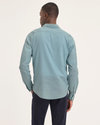 Back view of model wearing Tourmaline Men's Slim Fit Casual Shirt.