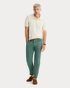 View of model wearing Water Lily Pique Polo, Slim Fit.